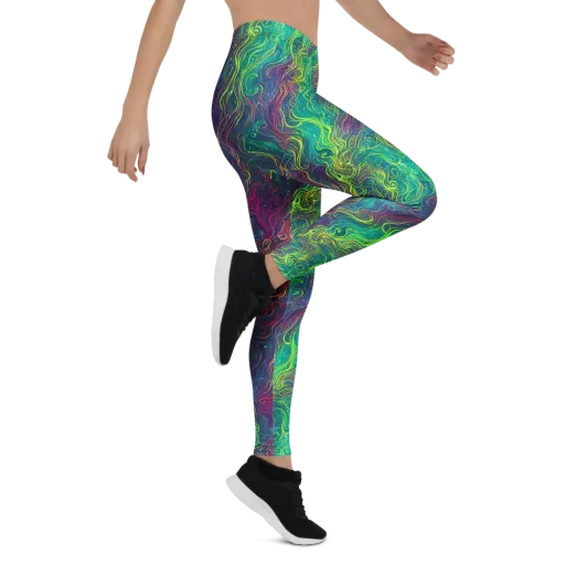 Neon Eddies on a Leggings
