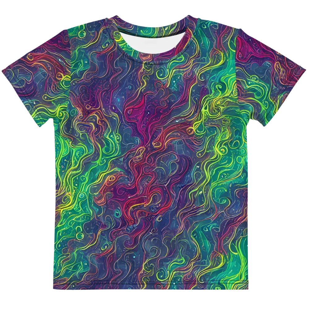 Neon Eddies on Kids Crew Neck T-Shirt — Front