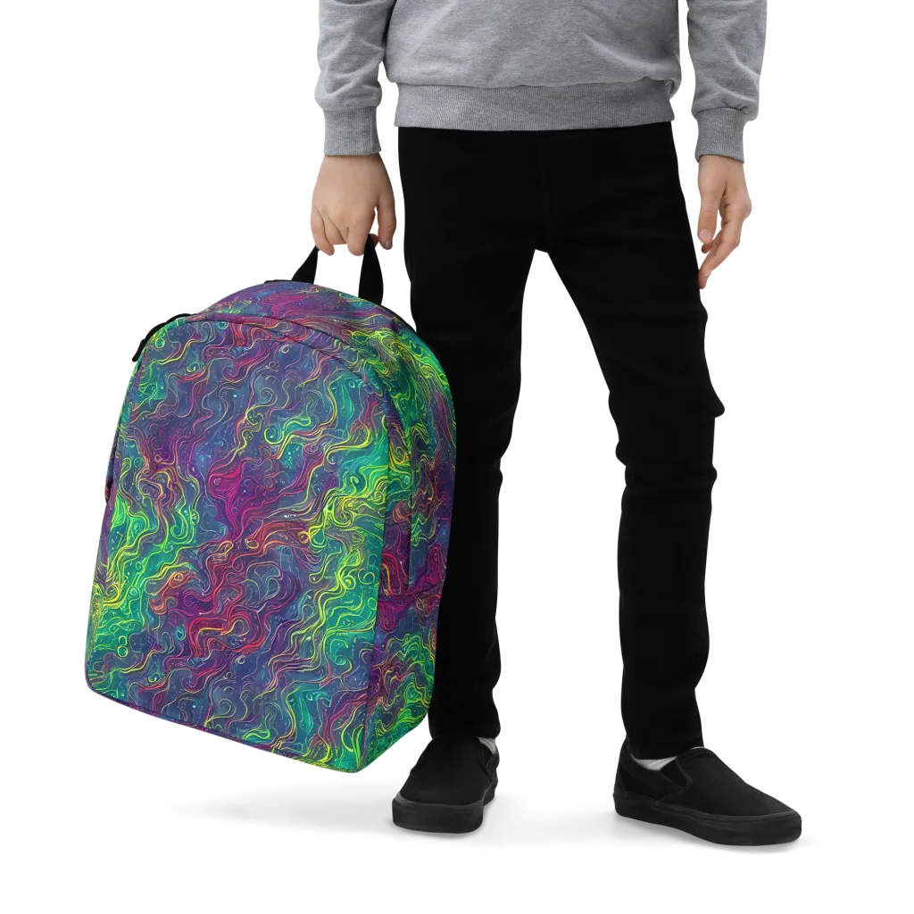 Neon Eddies on Minimalist Backpack — Zoomed-in