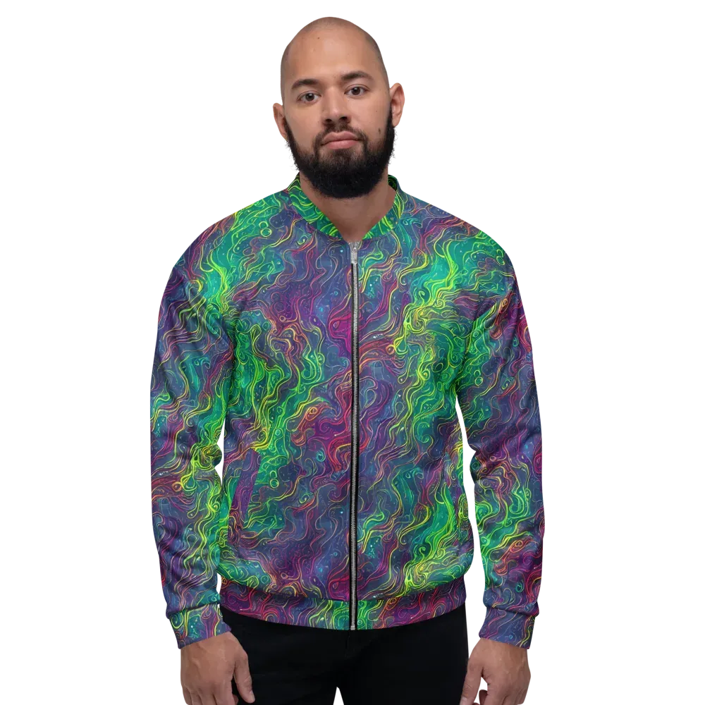 Neon Eddies on Bomber Jacket — Front