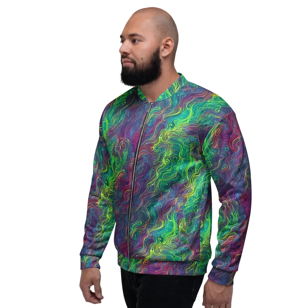 Neon Eddies on Bomber Jacket — Left