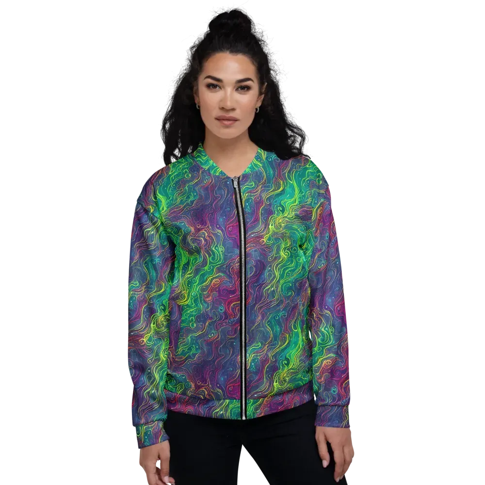 Neon Eddies on Bomber Jacket — Front