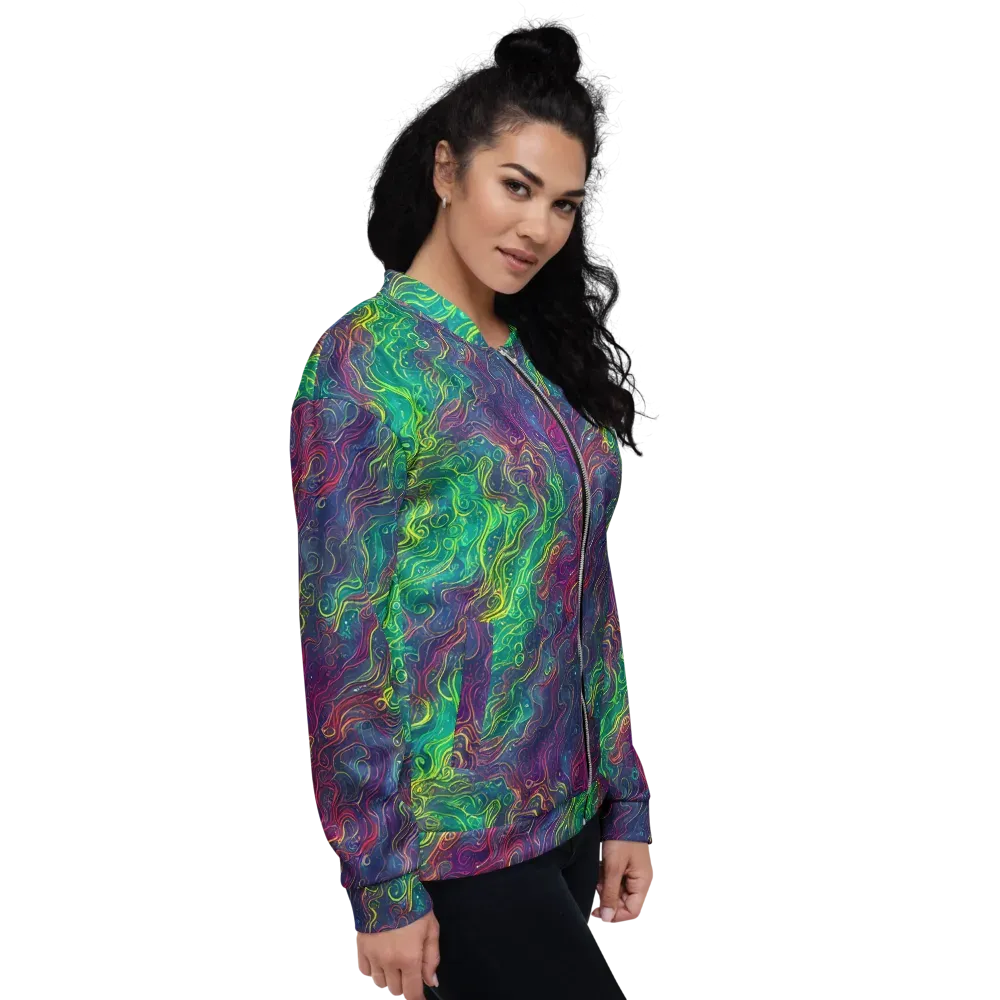 Neon Eddies on Bomber Jacket — Right