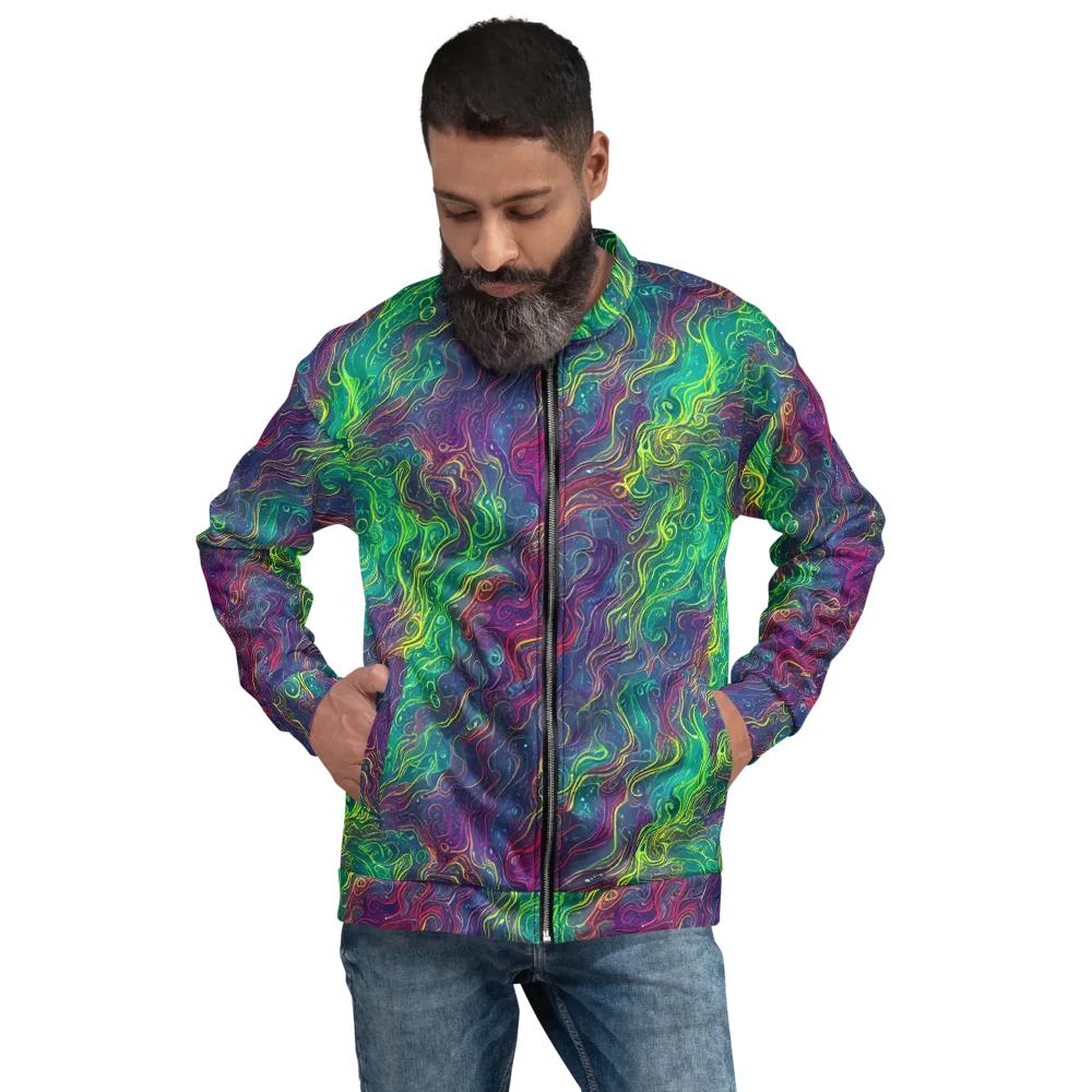 Neon Eddies on Bomber Jacket — Front