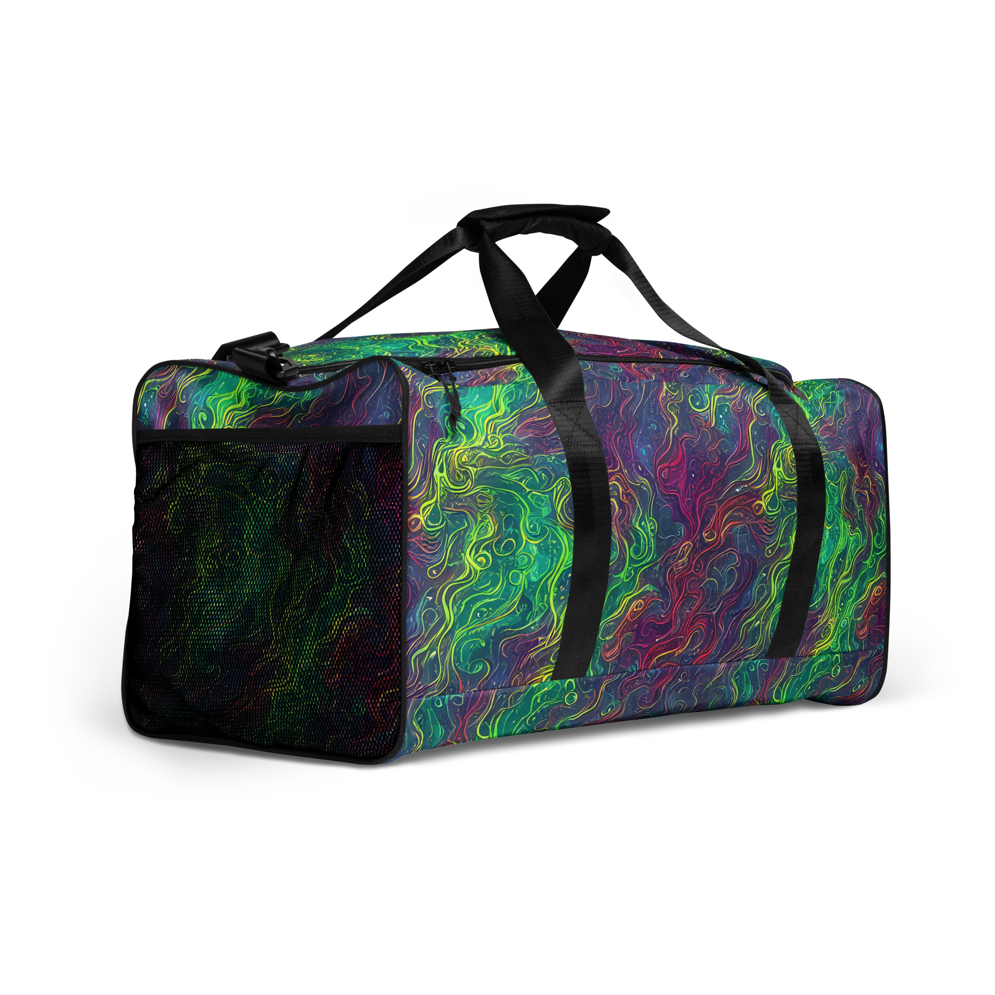 Neon Eddies on Duffle Bag — Right Front
