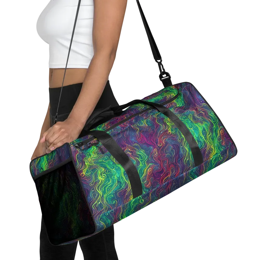 Neon Eddies on Duffle Bag — Front