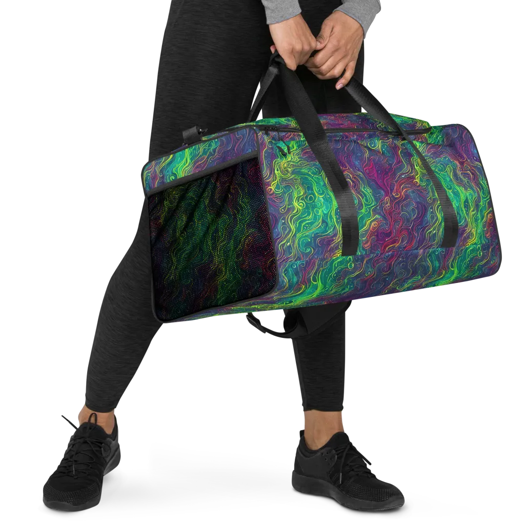 Neon Eddies on Duffle Bag — Right Front