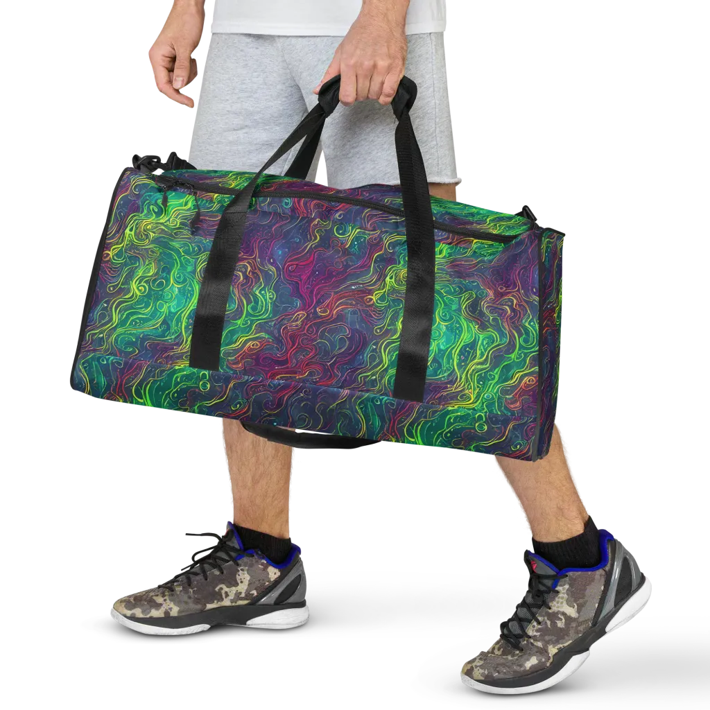 Neon Eddies on Duffle Bag — Front