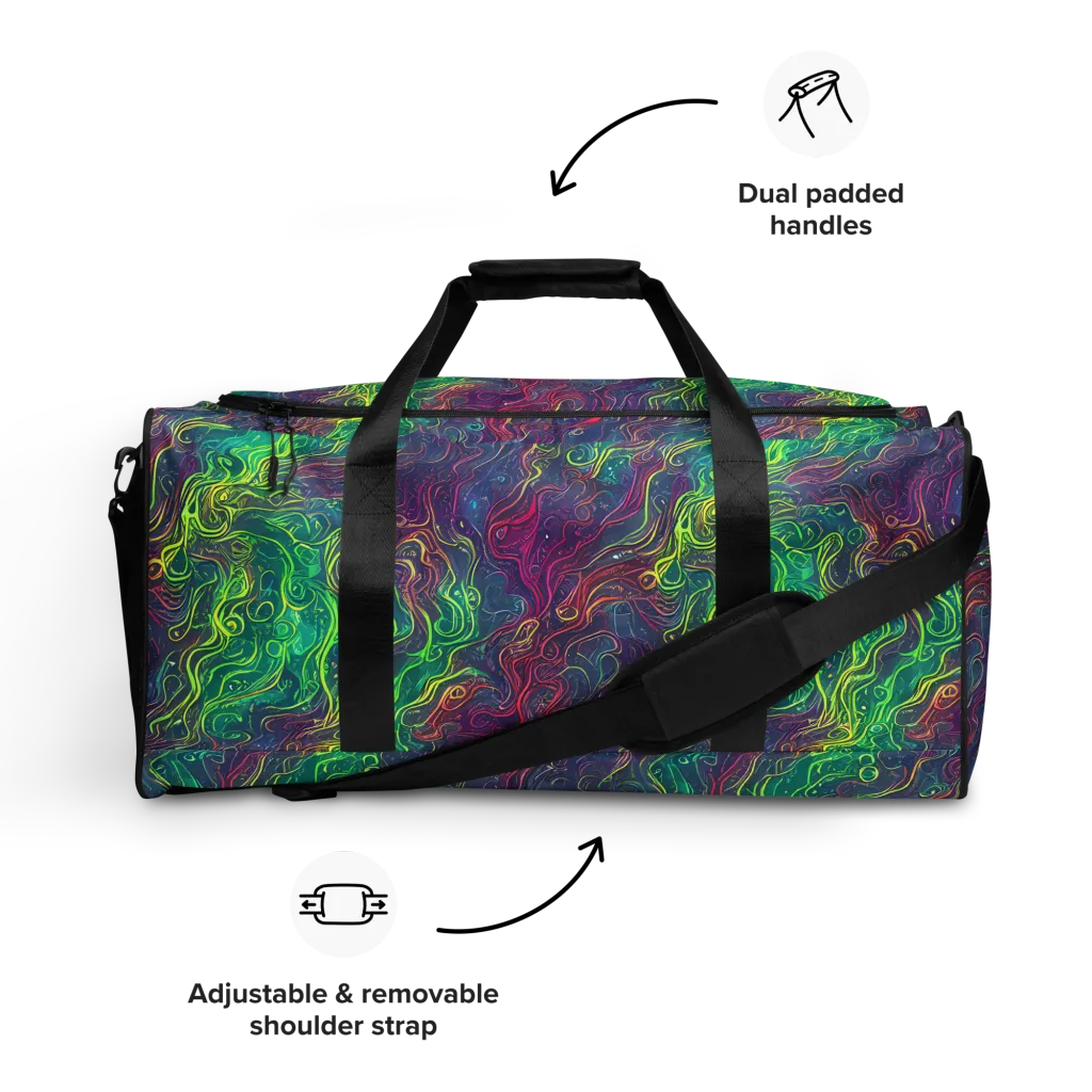Neon Eddies on Duffle Bag — Front
