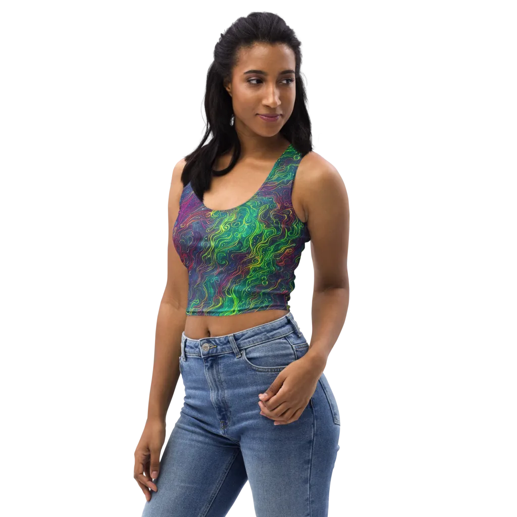 Neon Eddies on Crop Top — Left Front
