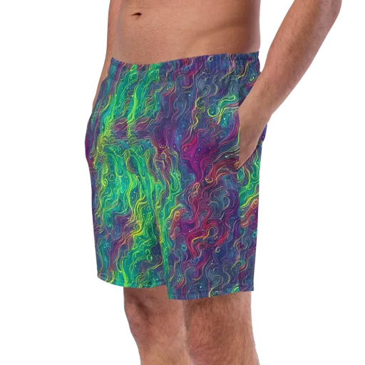 Neon Eddies on a Swim Trunks