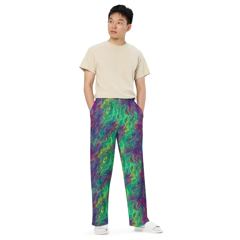 Neon Eddies on Wide-Leg Pants — Front