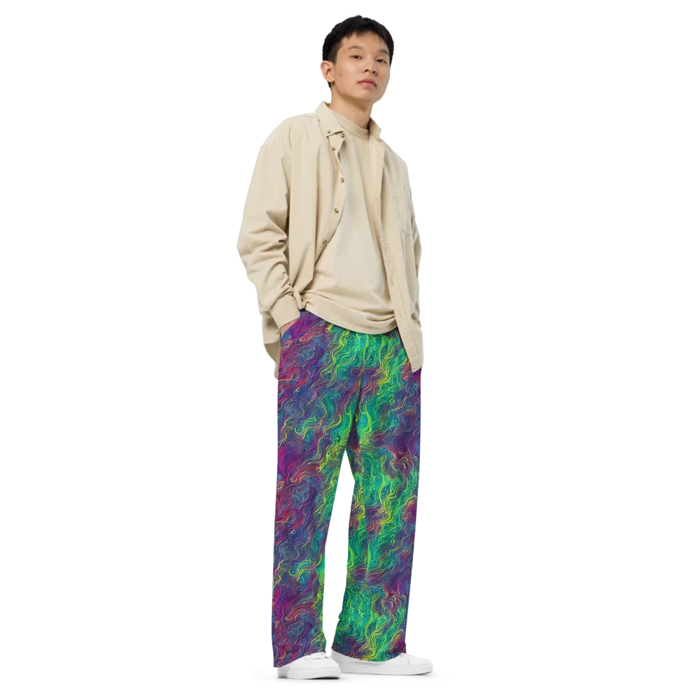 Neon Eddies on Wide-Leg Pants — Right Front