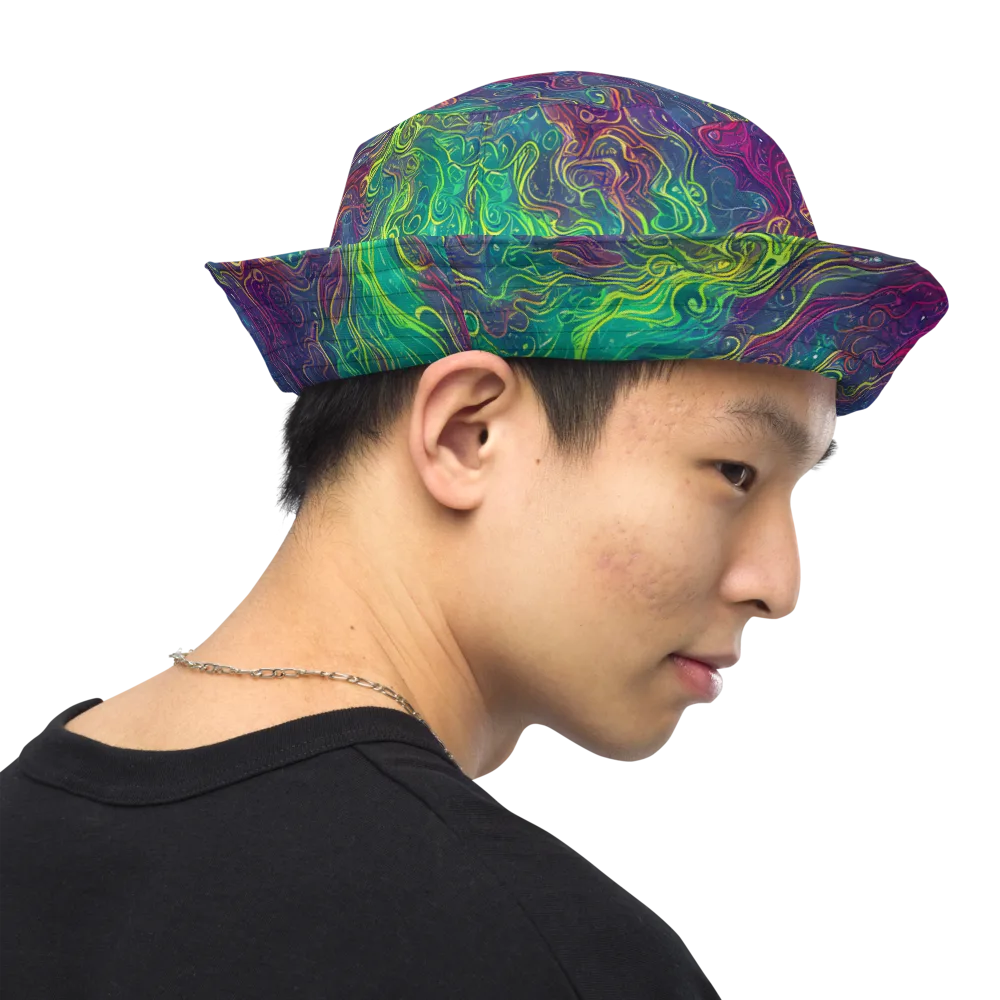 Neon Eddies on Reversible Bucket Hat — Right Outside