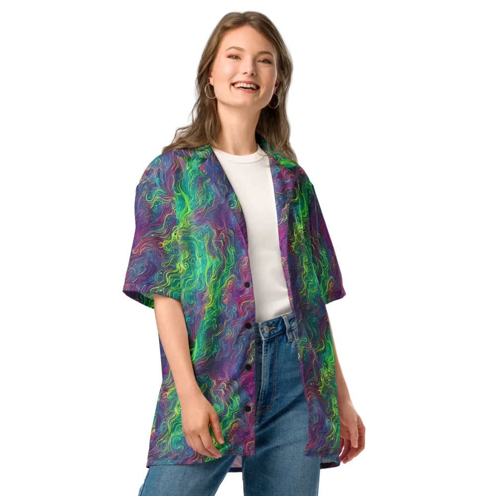 Neon Eddies on Button Shirt — Front