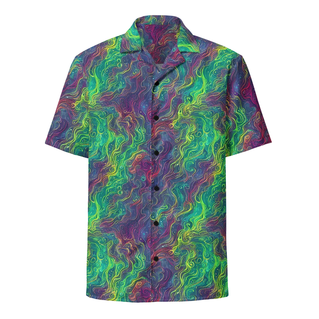 Neon Eddies on Button Shirt — Front