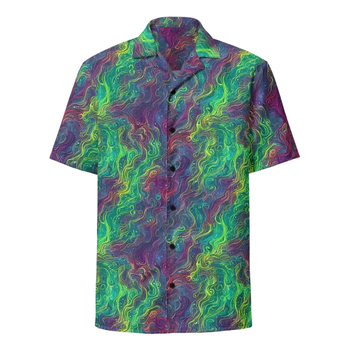 Neon Eddies on a Button Shirt