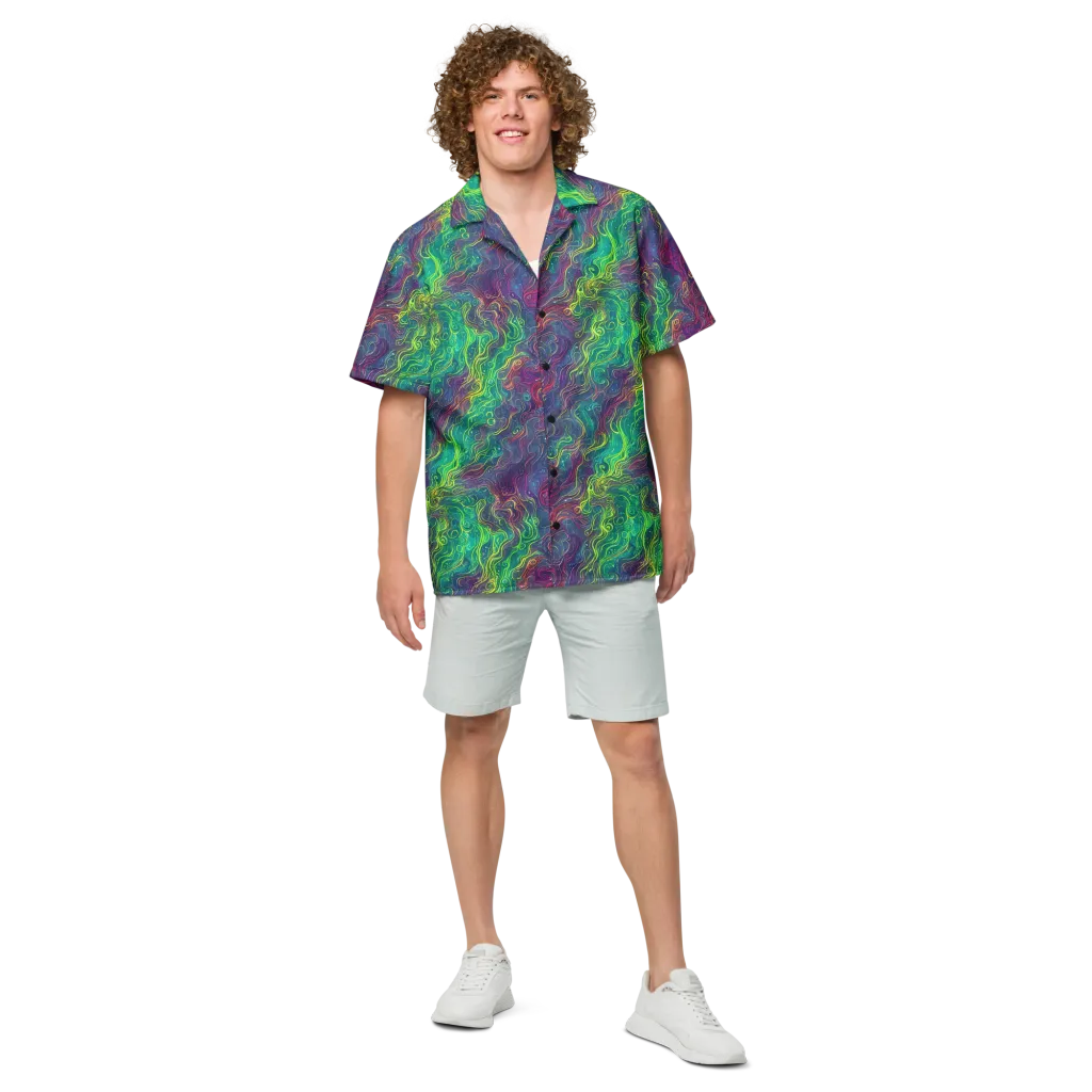 Neon Eddies on Button Shirt — Front