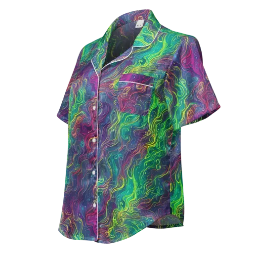 Neon Eddies on a Women's Short Sleeve Pajama Top
