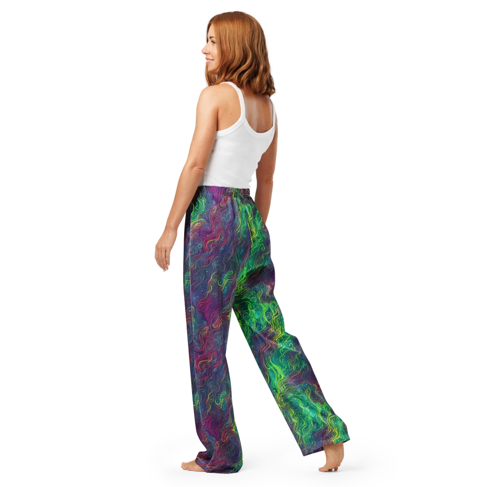 Neon Eddies on Women's Pajama Pants — Back