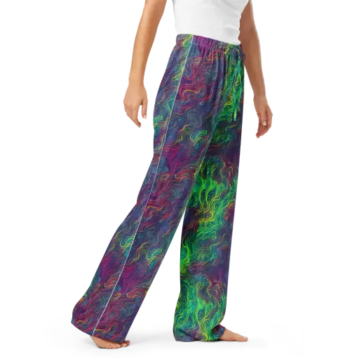Neon Eddies on a Women's Pajama Pants