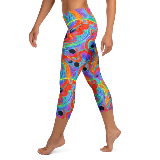 Electric Marbledream on a Capri Leggings