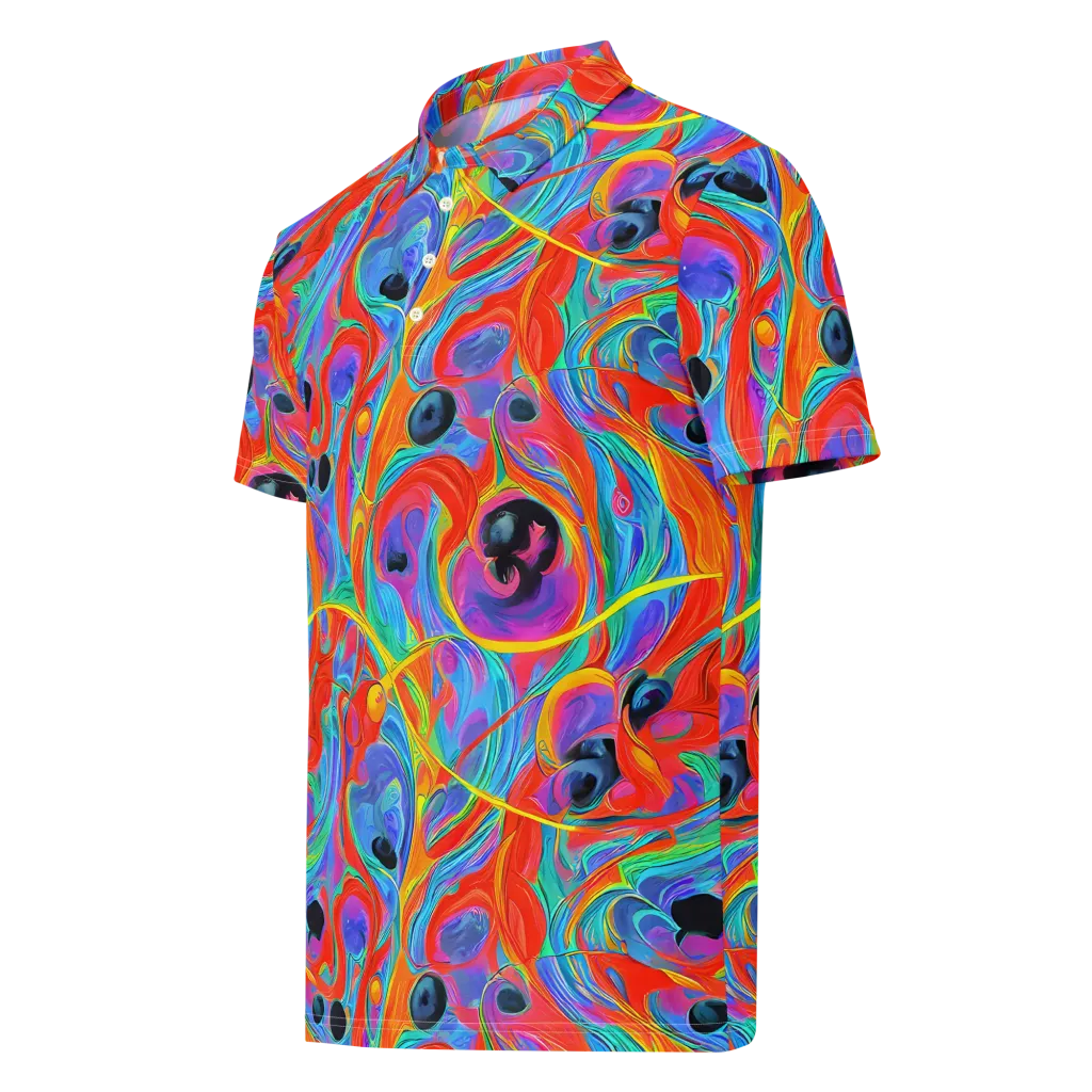 Electric Marbledream on Men's Slim Fit Polo Shirt — Left Front