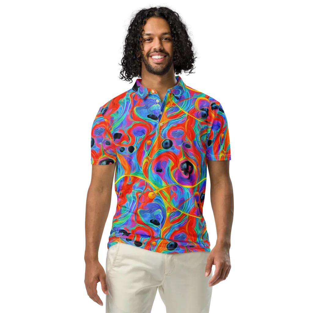 Electric Marbledream on Men's Slim Fit Polo Shirt — Front