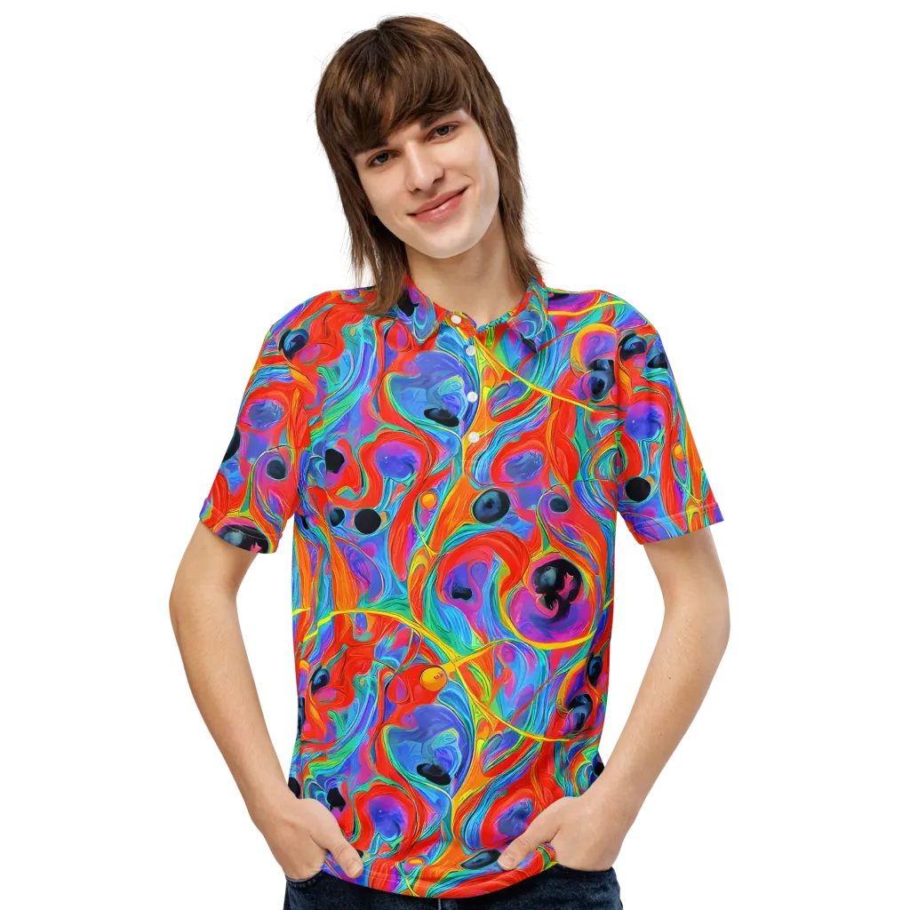 Electric Marbledream on Men's Slim Fit Polo Shirt — Front