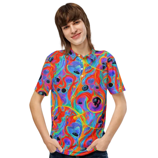 Electric Marbledream on a Men's Slim Fit Polo Shirt
