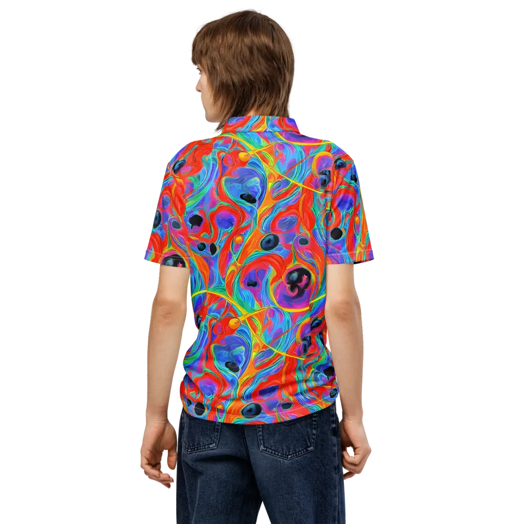 Electric Marbledream on Men's Slim Fit Polo Shirt — Back