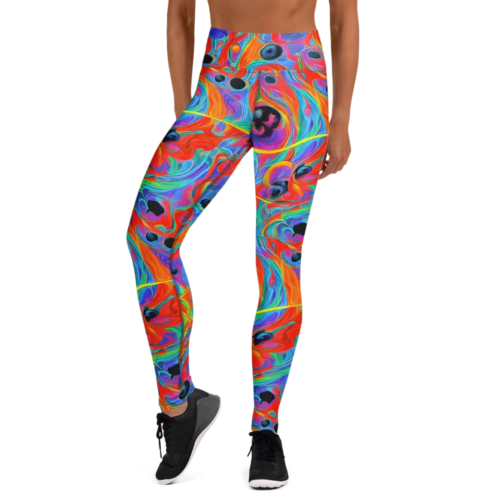 Electric Marbledream on Yoga Leggings — Front