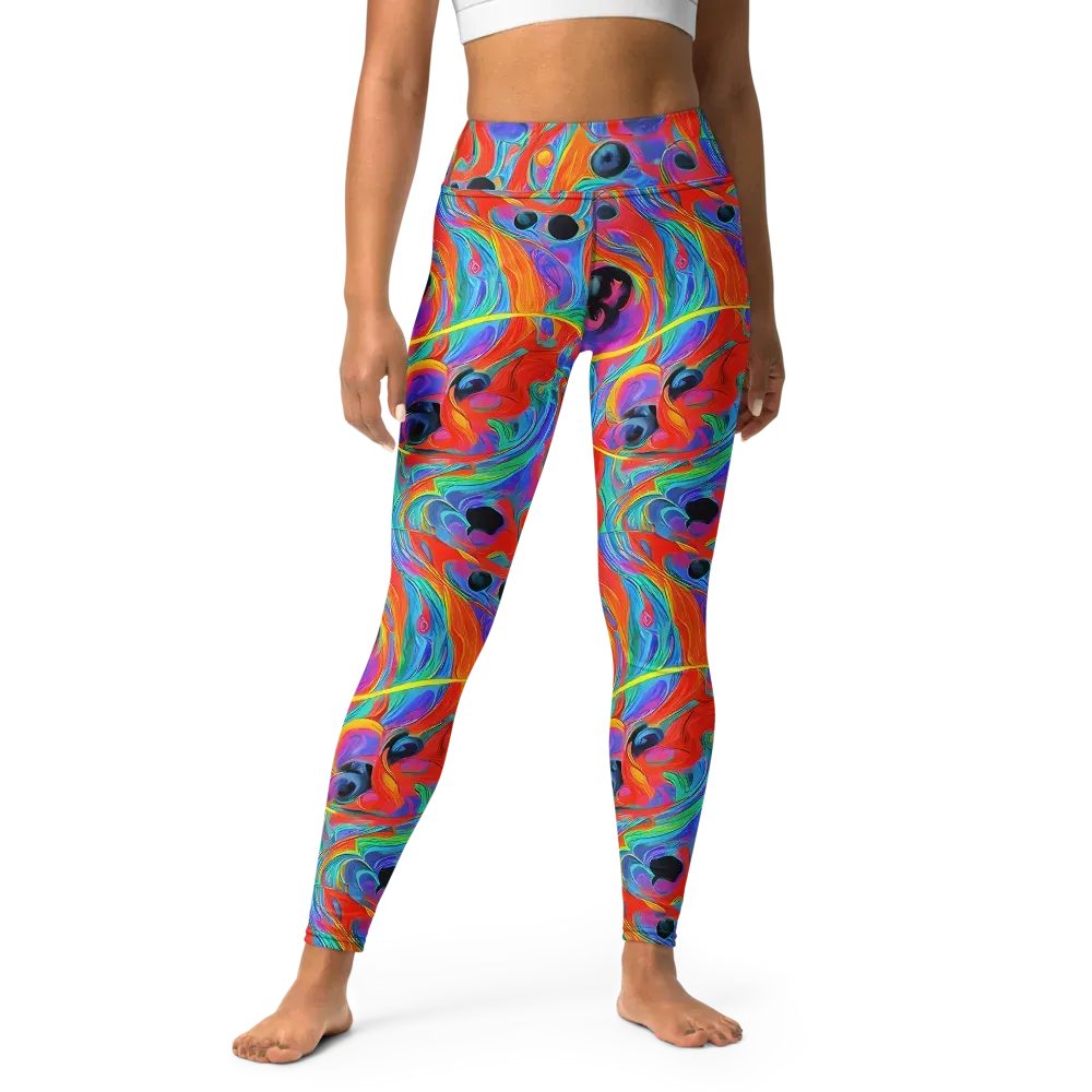 Electric Marbledream on Yoga Leggings — Front