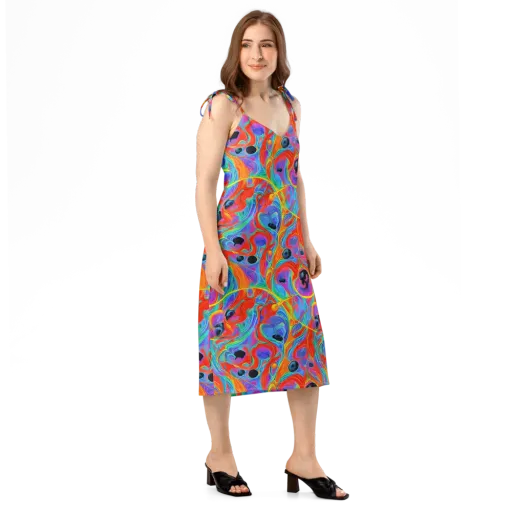 Electric Marbledream on a Slip Dress