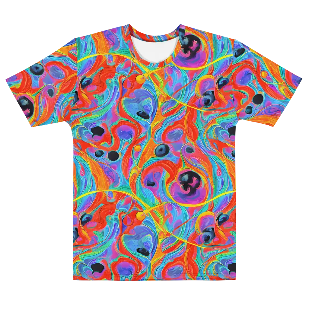 Electric Marbledream on Men's Cotton Crew Neck T-Shirt — Front