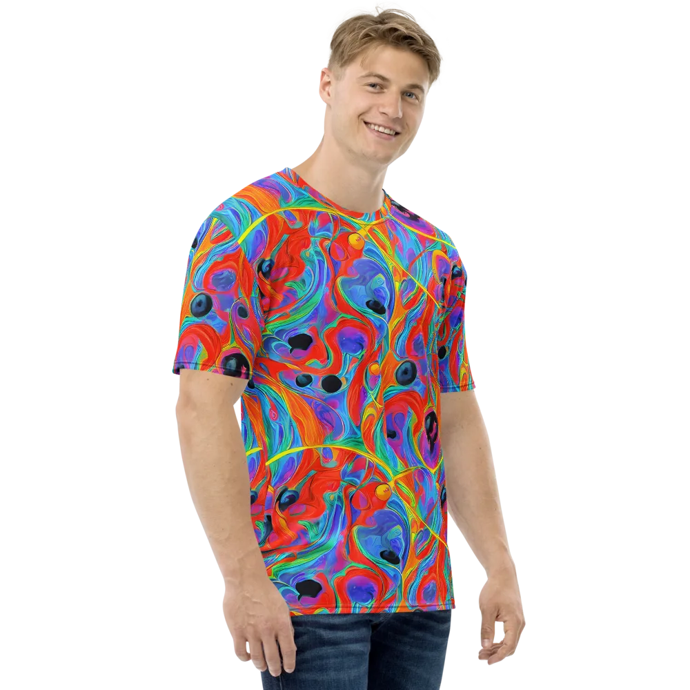 Electric Marbledream on Men's Crew Neck T-Shirt — Right