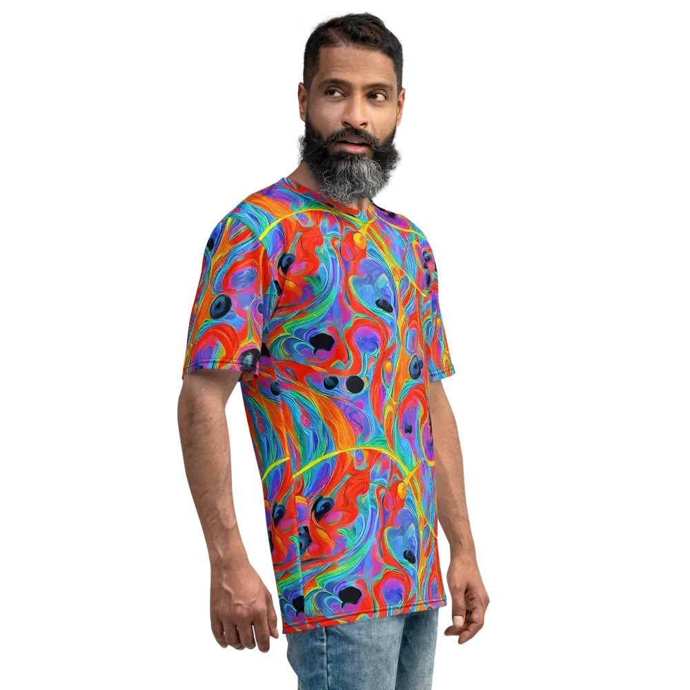 Electric Marbledream on Men's Crew Neck T-Shirt — Right