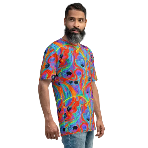 Electric Marbledream on a Men's Crew Neck T-Shirt