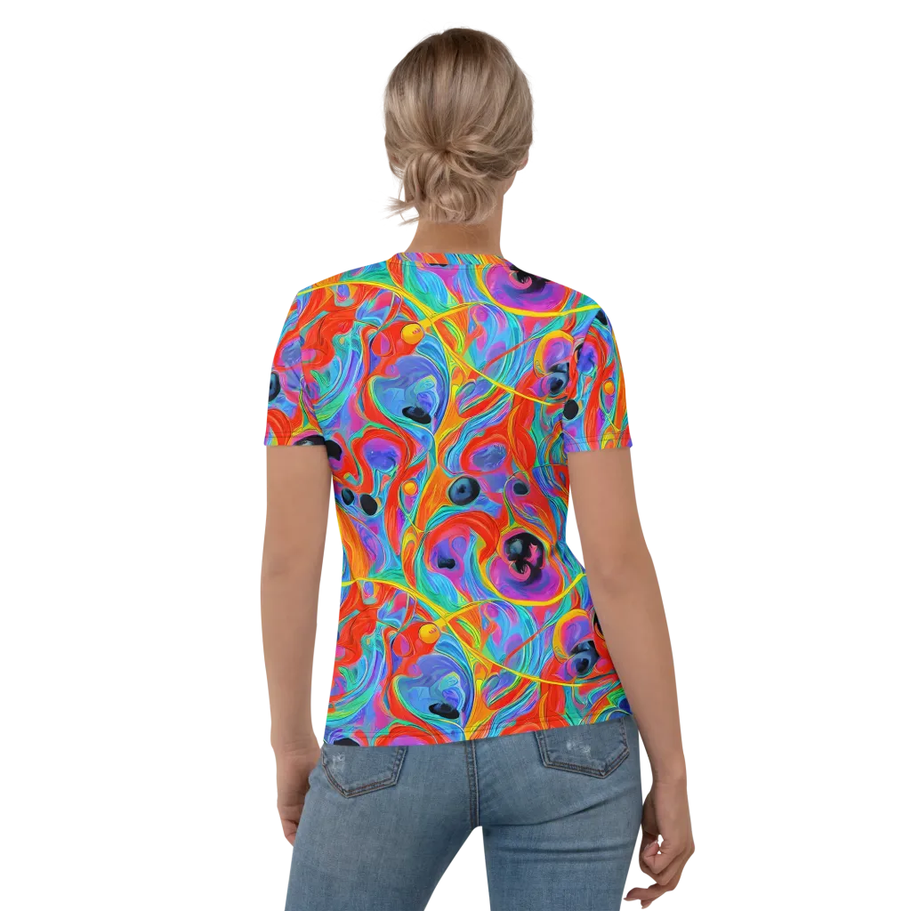 Electric Marbledream on Women's Crew Neck T-Shirt — Back