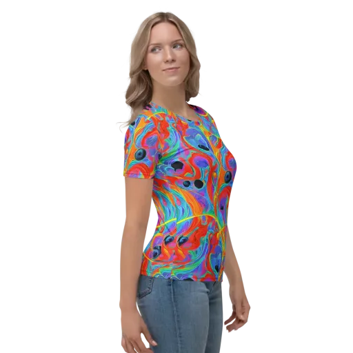 Electric Marbledream on a Women's Crew Neck T-Shirt