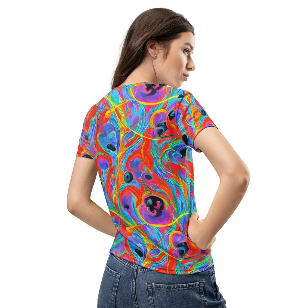 Electric Marbledream on Women's Crew Neck T-Shirt — Back