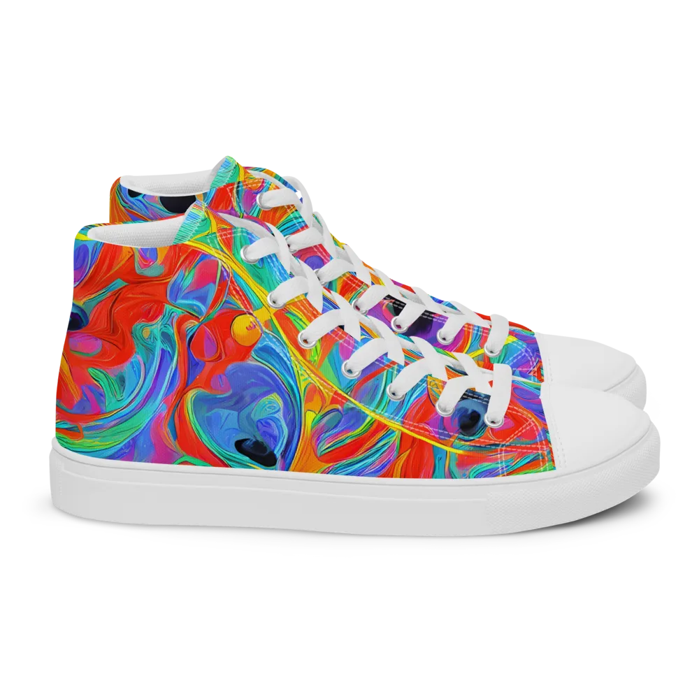 Electric Marbledream on Women's High Top Canvas Shoes — Right