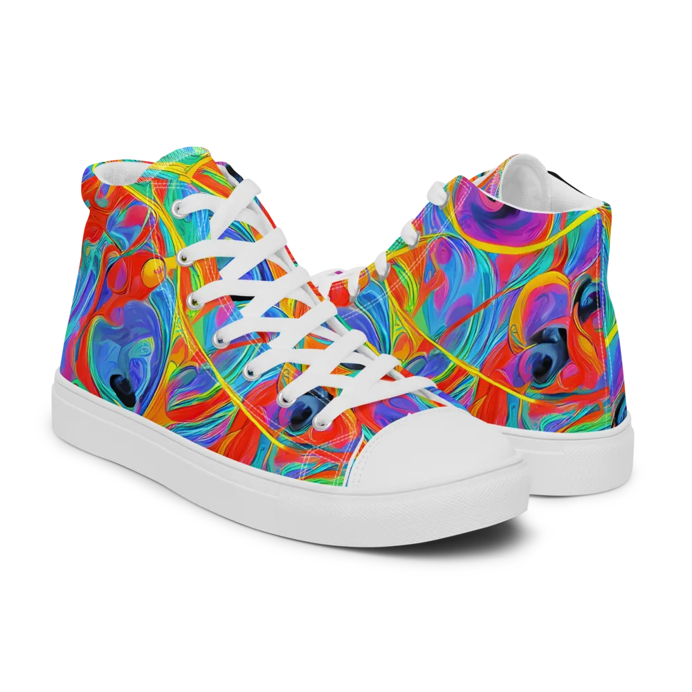 Electric Marbledream on Women's High Top Canvas Shoes — Right