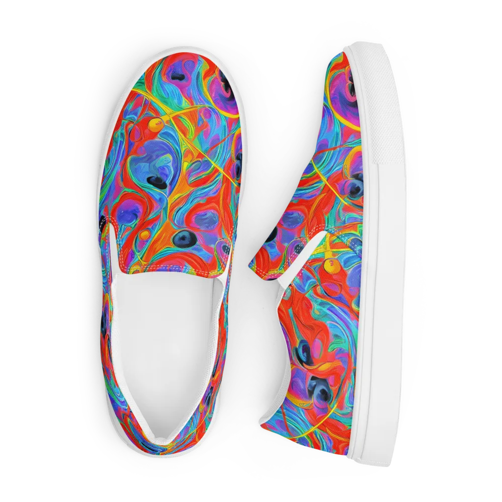 Electric Marbledream on Men's Slip-On Canvas Shoes — Front