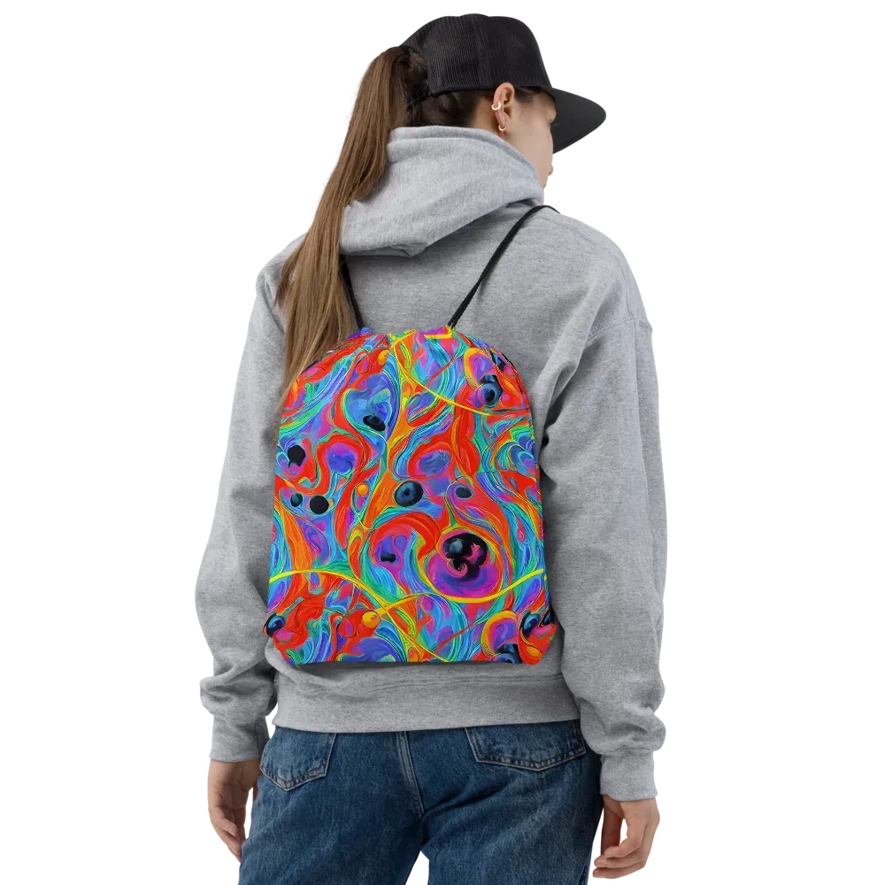 Electric Marbledream on Drawstring Bag — Front