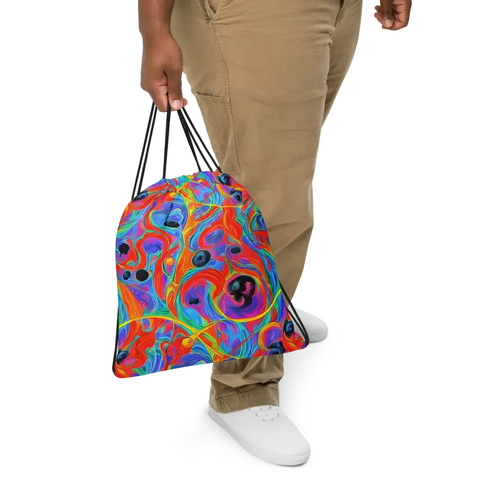 Electric Marbledream on Drawstring Bag — Front