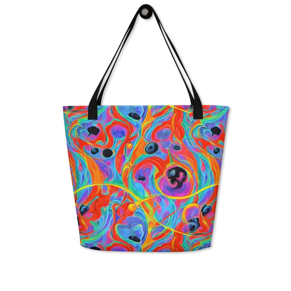 Electric Marbledream on Large Tote Bag W/ Pocket — Front
