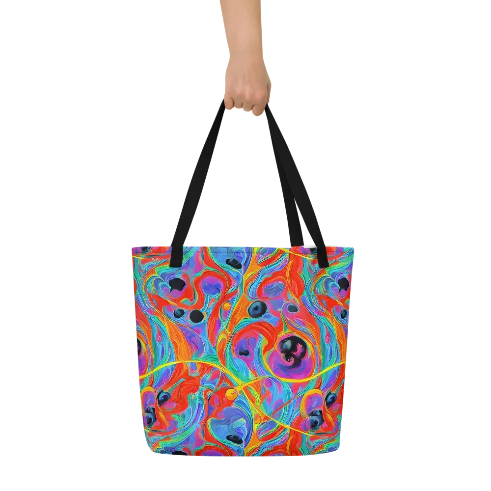 Electric Marbledream on Large Tote Bag W/ Pocket — Front
