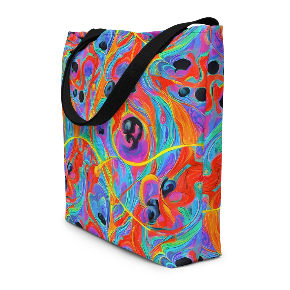 Electric Marbledream on Large Tote Bag W/ Pocket — Front