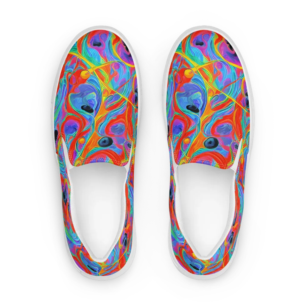 Electric Marbledream on Women's Slip-On Canvas Shoes — Front